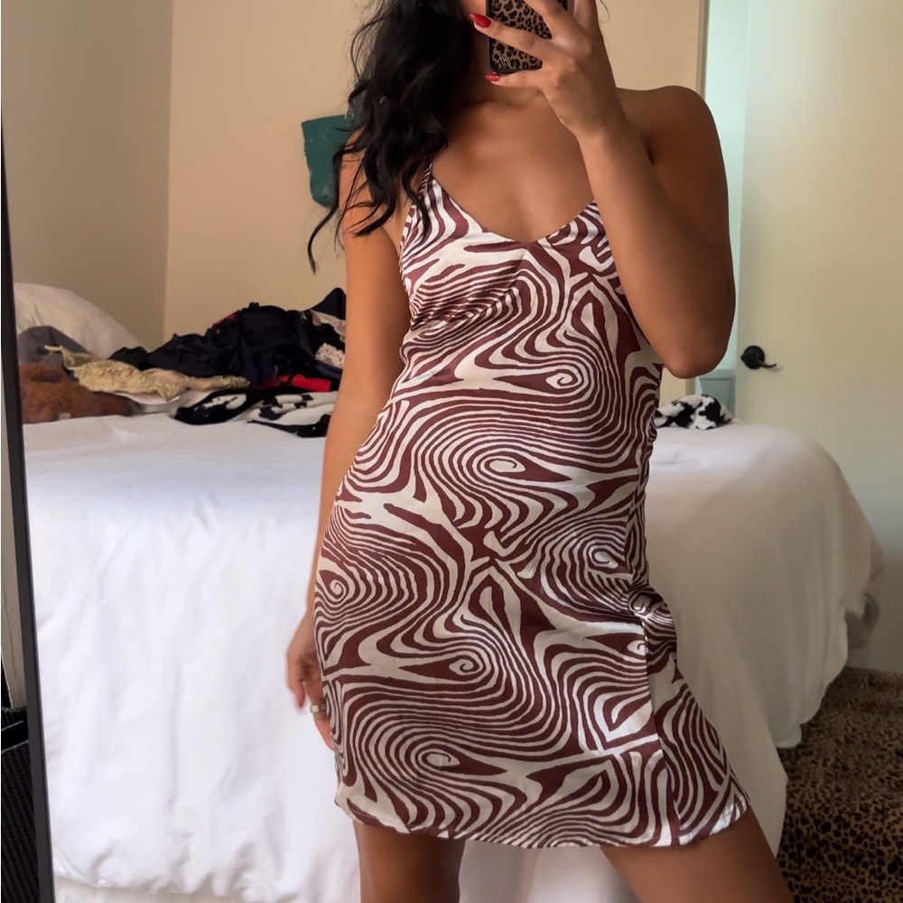 Princess Polly Brown and White Bodycon Midi Dress